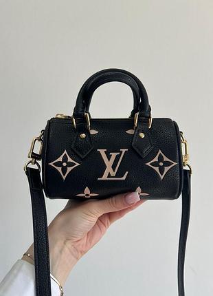 Сумка louis speedy nano monogram empreinte vuitton bicolor