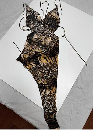 Леопардова довга сукня 2