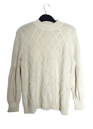 Теплый вязаный свитер papaya молочного цвета