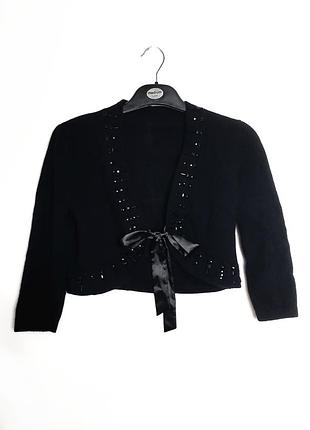 Теплый укороченный кардиган laura ashley из ангоры и шерсти