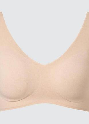 Женский бесшовный бюстгальтер uniqlo airism м беж
