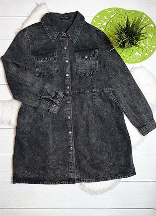 Платье джинсовое вареное черное новое