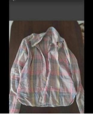 Рубашка винтаж. клетка р. s/m женская
