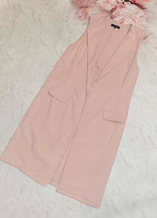 Жилетка безрукавка классическая удлиненная