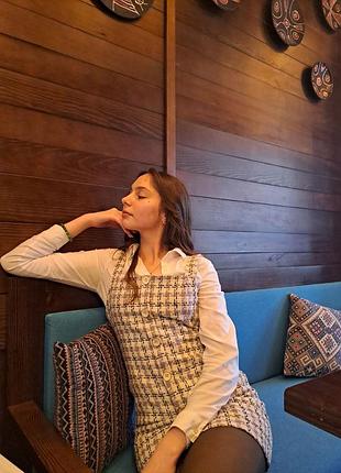 Сарафан твидовый мини fashionista