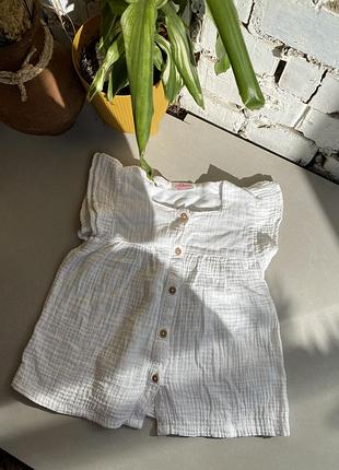 Муслінова біла кофтинка на 2-3 рочки