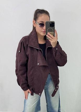 Шикарна куртка замша бомбер