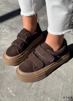 Кросівки жіночі linda шоколад, натуральна замша