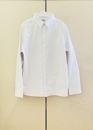 Біла базова сорочка m&s school 152-158 розміру
