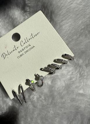 Нові сережки кільця з міді та кубічного цирконію