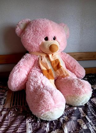 🐻великий рожевий плюшевий ведмедик, ведвідь, мішка 75 см