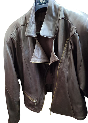 Невероятная винтажная кожаная куртка бомбер