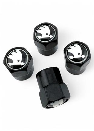 Колпачки на ниппель skoda металлические (4 шт.)