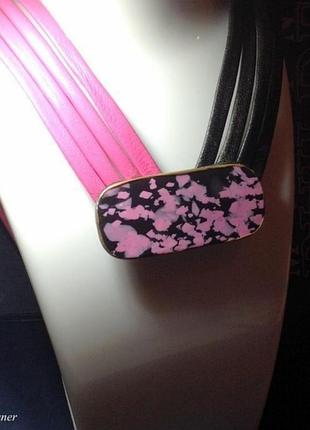 Авторское колье из натуральной кожи