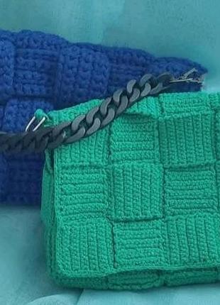 Сумка вязаная, ручная работа, городской клатч