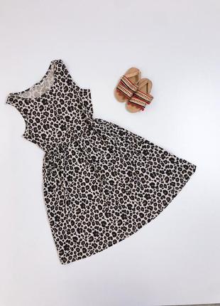 Летнее платье леопардовое хлопковое h&m