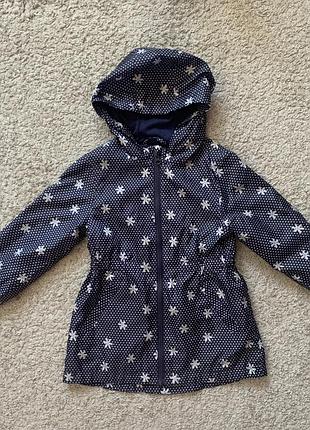 Курточка плащик 5/6 років дитячий дівчачий primark водовідштовхувальний темно синій