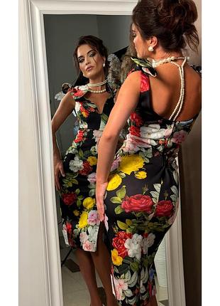 Распродажа платье prettylittlething миди с бретельками-завязками