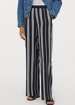 Широкие брюки  h&m из вискозы в полоску 16/44 размер