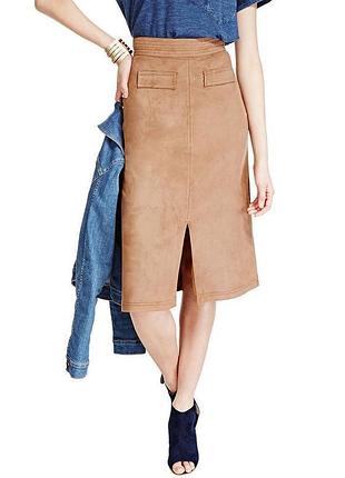 Стильная юбка из искусственной замши