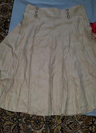 Юбка шикарная лен 100 размер 50 / 16 новая