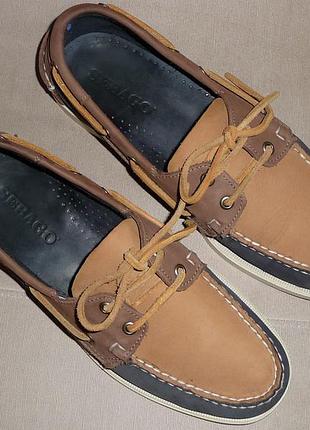 Кожаные комбинированные по цвету top sider "sebago docksides" р-42 uk-8