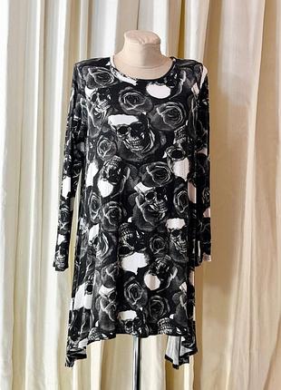 Жіноча трикотажна сукня-туніка з принтом