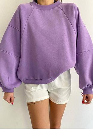 Модна трендова жіноча комфортна стильна красива зручна кофта кофточка світшот худі якісна легка з рукавами бузкова