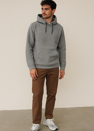 Серое мужское худи topman, размер м 4