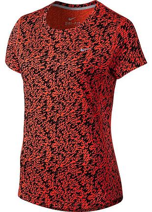 Яскрава спортивна неонова футболка nike running dry-fit для бігу, бігова,