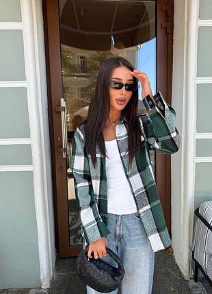 Стильна кашемірова сорочка в клітинку міу міу