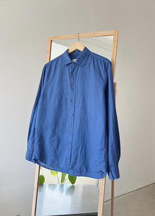 Чоловіча лляна сорочка вільного крою від манго