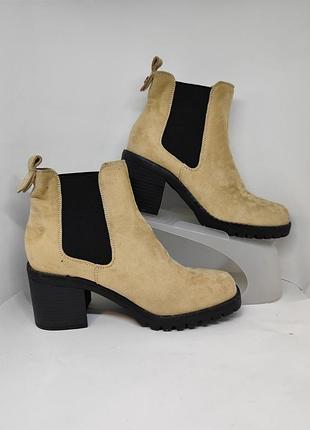 Ботильоны ботинки женские в стиле челси mtng замшевые,новые