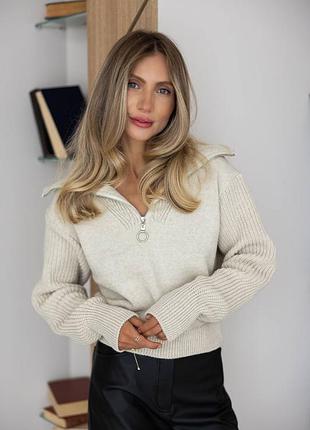 Стильный свитер с молнией 🌹