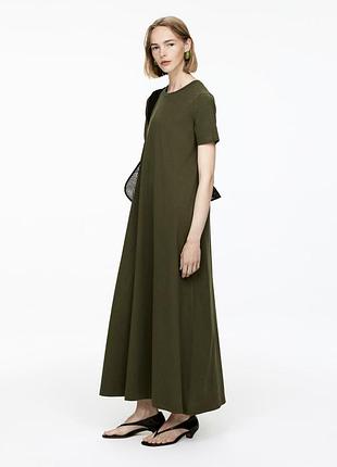 Максі сукня кольору хакі arket, s
