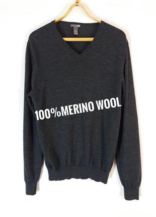 Чоловічий пуловер з 100% вовни мериноса високої якості від h&m
