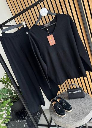 Брендовий жіночий базовий трикотажний костюм