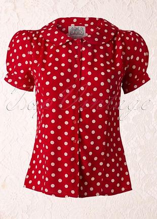 Блузка jive в горошок 40-х років з червоного крепдешину