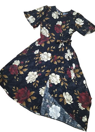 Платье черное с цветами f&amp;f