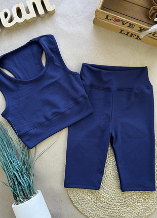 Топ и тресы синий 11-14 лет