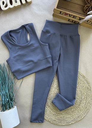 Топ и лосины графит 11-14 лет