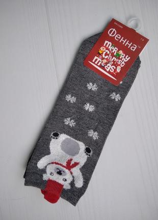 Дитячі новорічні шкарпетки, бавовна1 фото