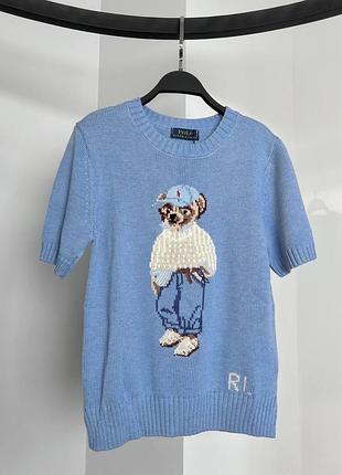 Брендова трикотажна футболка американка з медведиком