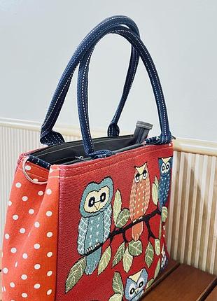 Стильна сумка з совами☘️вміститься маленький ноутбук