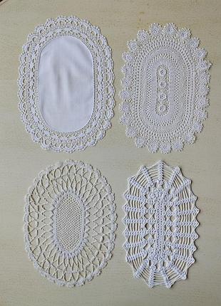 Винтаж🤩👌🤍старинные овальные салфетки, 29-32см, ручной работы😍👍🤍💗