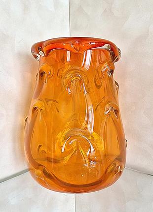 Винтажная ваза цветное стекло ссср