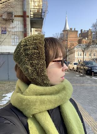 Чепчик теплий пухнастий на осінь/зиму/весну