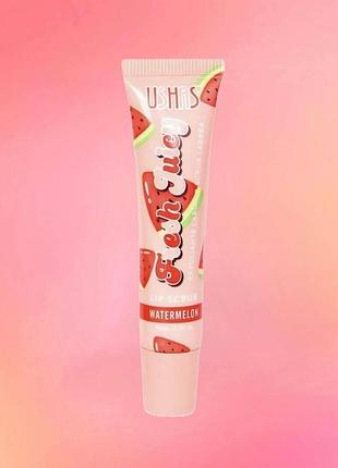 Отшелушивающий скраб для губ  "fresh juicy" watermelon ushas, 16 мл