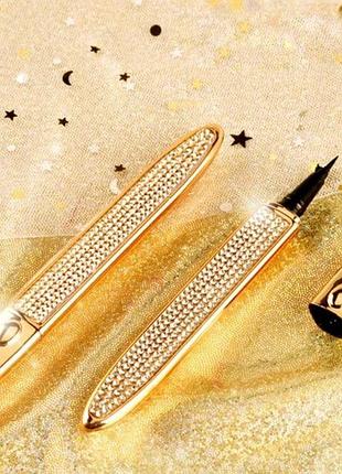 Подводка-фломастер в золотистом корпусе  "gold diamond" kakaxi, черная (1.5 мл)