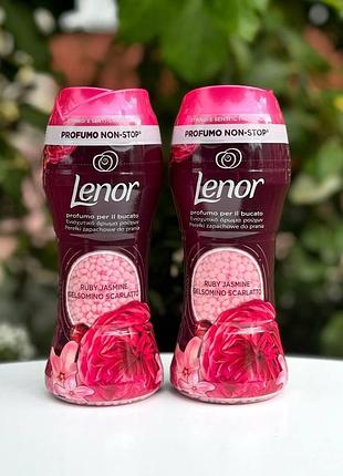 Парфумований кондиціонер для прання в гранулах lenor ruby jasmine gelsomino scarlatto, 210 г